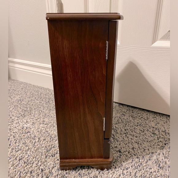 Dark brown wood jewelry organizer with window drawers and drawer - Picture 3 of 6
